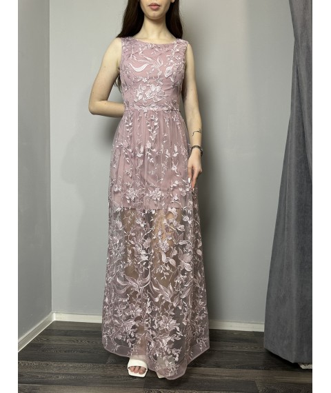 Женское вечернее платье розовое макси в пол Modna KAZKA MKENG2132