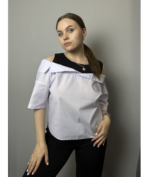 Блуза элегантная женская белая Modna KAZKA MKAD3249-1 46