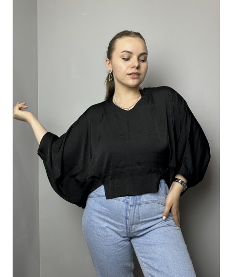 Блуза женская с рукавами "летучая мышь" черная Modna KAZKA MKTRG0540-2 50