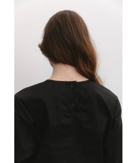 Женская рубашка с пуговицами на спинке черная Modna KAZKA MKAZ6500-1