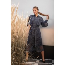 Платье шелковое синие дизайнерское миди Modna KAZKA Татьяна MKPR1121-20 44