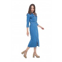 Женское джинсовое платье на пуговицы миди Modna KAZKA MKVM3918.1