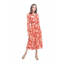 Женское демисезонное платье миди кирпичного цвета Modna KAZKA MKVM3933.3