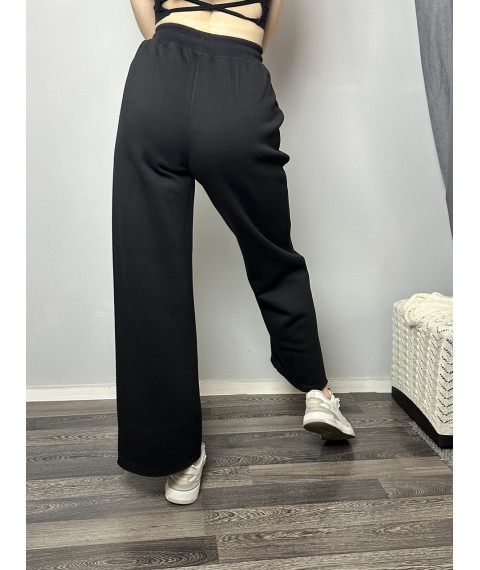 Женские брюки трикотажные клёш черные Modna KAZKA MKKC310831-1 46