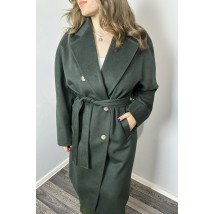 Пальто женское длинное шерстяное зеленое Modna KAZKA MKDC1069-1 50