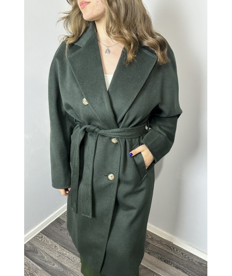 Пальто женское длинное шерстяное зеленое Modna KAZKA MKDC1069-1 48