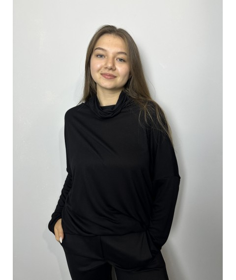 Женский свитер базовый однотонный черный Modna KAZKA MKTRG0551-11 44