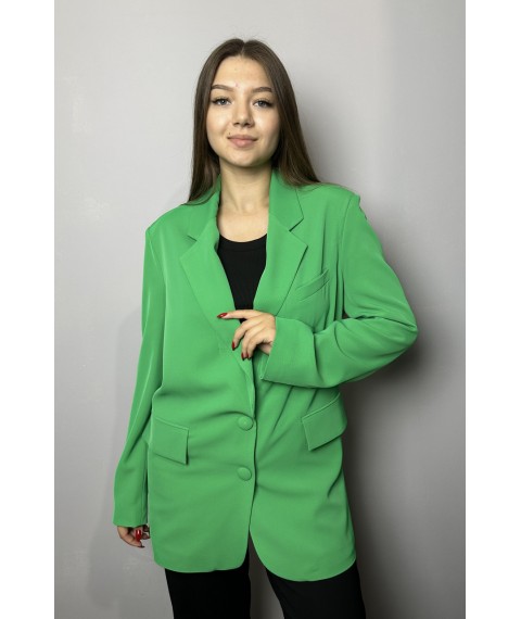 Жакет женский оверсайз удлиненный зеленый Modna KAZKA MKTRG0562-74 46