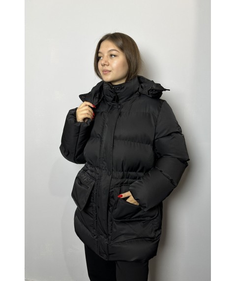 Женская куртка в стиле кэжуал черная Modna KAZKA MKTRG3510 46