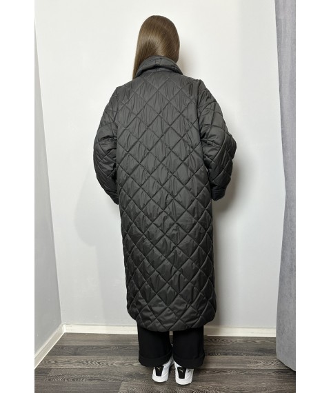 Пальто женское стёганое на кнопки длинное легкое Modna KAZKA MKDV227-1