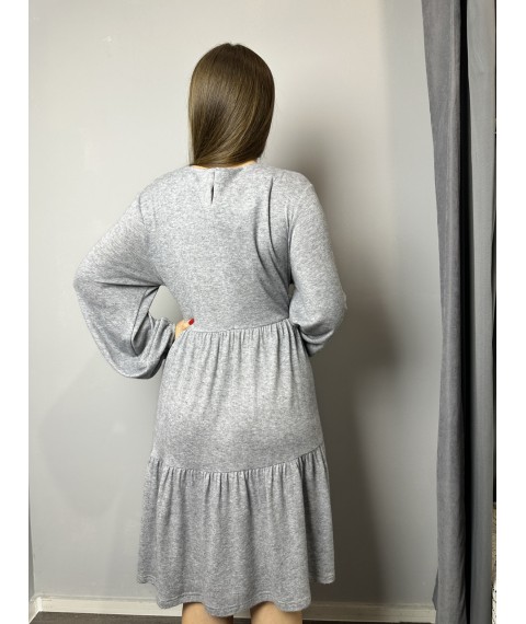 Платье женское ярусное свободное с добавлением шерсти серое Modna KAZKA MKAD3232-1 50
