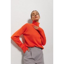 Вязаный женский оранжевый свитер