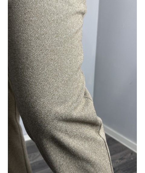Женские твидовые брюки коричнево-серые большого размера Modna KAZKA MKJL109013-1
