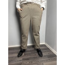 Женские твидовые брюки коричнево-серые большого размера Modna KAZKA MKJL109013-1 56