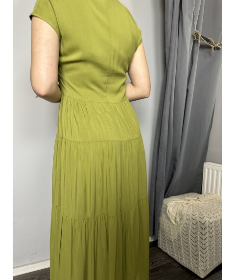 Женское летнее платье ярусное авокадо Modna KAZKA MKAZ6053-3 42