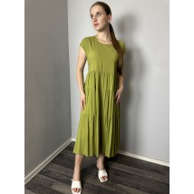 Женское летнее платье ярусное авокадо Modna KAZKA MKAZ6053-3 44