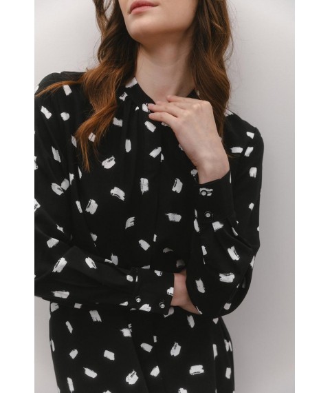 Платье женское свободное с разрезами по боковым швам черное Modna KAZKA MKAZ6504-2 44