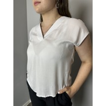 Блуза элегантная женская из лёгкой ткани белая Modna KAZKA MKAZ6497-1 42