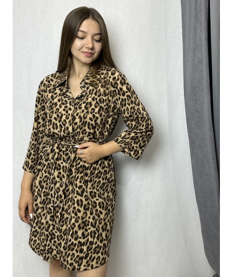 Женское платье-рубашка леопардовое Modna KAZKA MKAD3260-3 42