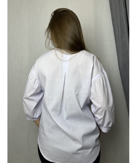 Рубашка элегантная женская белая Modna KAZKA MKAD0003-1 50