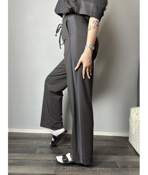 Спортивные штаны-палаццо женские серые Style Modna KAZKA MKSH2435-3 50-52