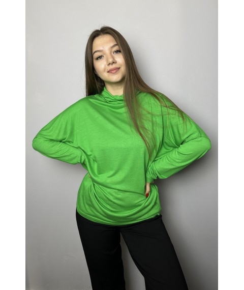 Женский свитер базовый однотонный зеленый Modna KAZKA MKTRG0551-13 48