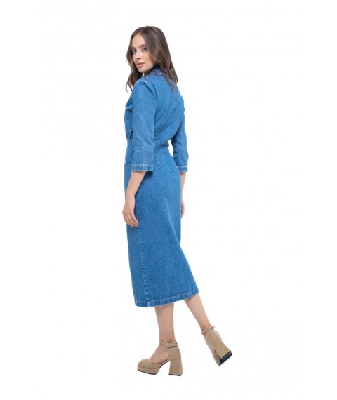 Женское джинсовое платье на пуговицы миди Modna KAZKA MKVM3918.1 40