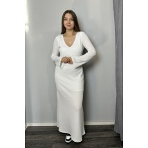 Платье женское осеннее миди белое Modna KAZKA MKBS9318-1 42