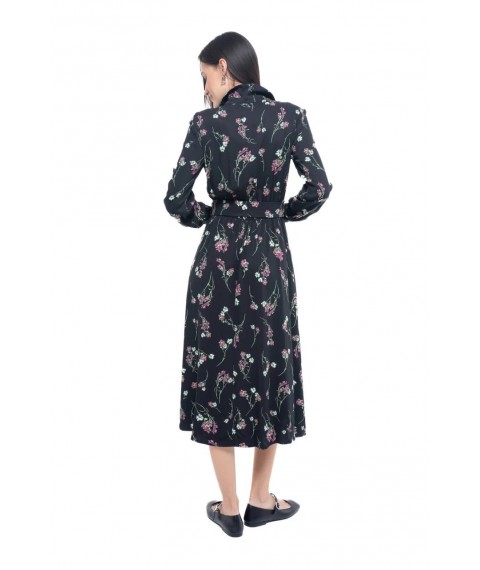 Женское демисезонное платье миди черное Modna KAZKA MKVM3933.10 48