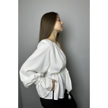 Женская элегантная блуза белая Modna KAZKA MKBS6485-1 46