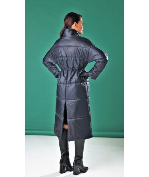 Пальто женское длинное осеннее черное Marshal Wolf MKMO-198 46