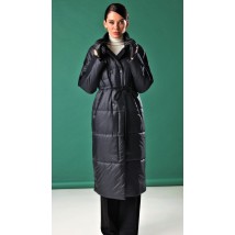 Пальто женское длинное осеннее черное Marshal Wolf MKMO-198 50