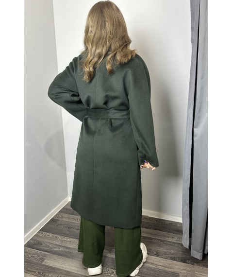 Пальто женское длинное шерстяное зеленое Modna KAZKA MKDC1069-1 46