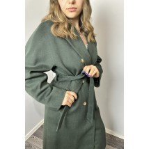 Пальто женское длинное шерстяное зеленое Modna KAZKA MKDC1069-1 50