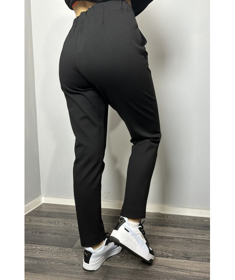 Штаны женские в спорт стиле с разрезами черные Modna KAZKA MKNK2044-1 42