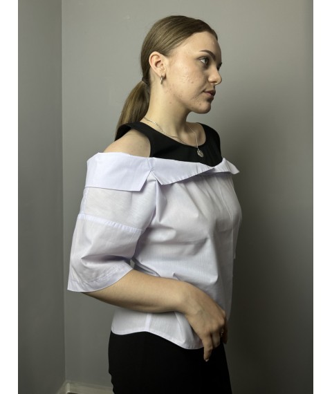 Блуза элегантная женская белая Modna KAZKA MKAD3249-1 50