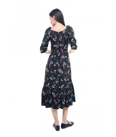 Женское штапельное платье миди черного цвета Modna KAZKA MKVM3934.10 40