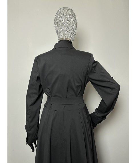 Женское летнее платье черное с поясом Modna KAZKA MKSN2316-07 50