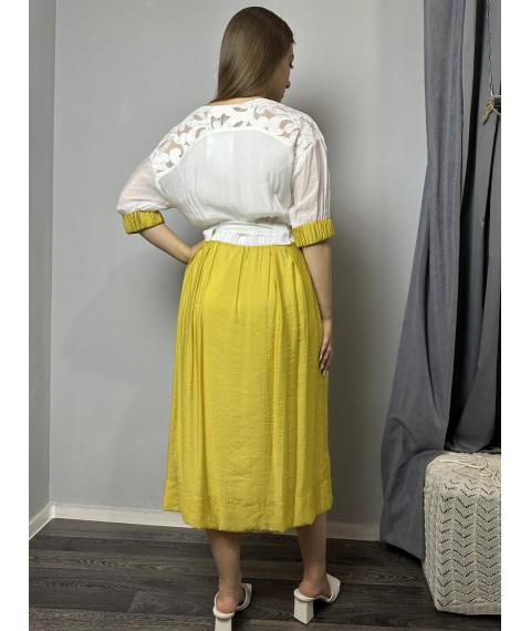 Платье женское летнее миди желтое Modna KAZKA MKPR1510-1 42