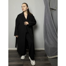 Пальто женское двубортное шерстяное черное Modna KAZKA MKDC1135-1 42