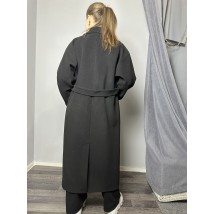 Пальто женское двубортное шерстяное черное Modna KAZKA MKDC1135-1 46
