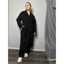 Пальто женское двубортное шерстяное черное Modna KAZKA MKDC1135-1 52