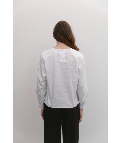 Женская рубашка с пуговицами на спинке белая Modna KAZKA MKAZ6500-2 46