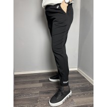 Женские брюки чёрные в стиле спорт большого размера Modna KAZKA MKJL1134-1