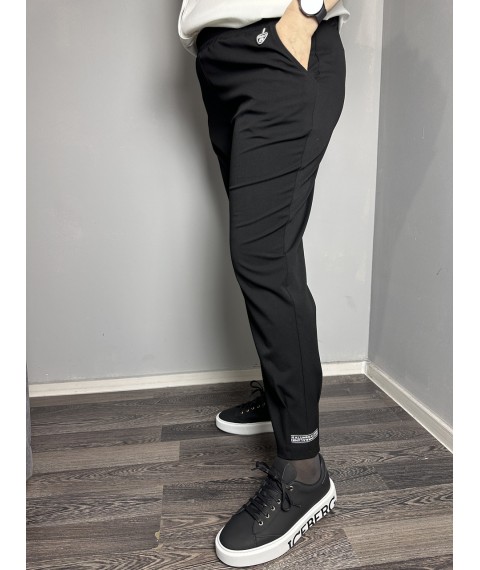 Женские брюки чёрные в стиле спорт большого размера Modna KAZKA MKJL1134-1 56