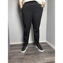 Женские брюки чёрные в стиле спорт большого размера Modna KAZKA MKJL1134-1