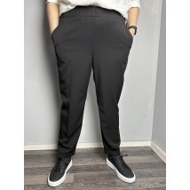 Женские брюки чёрные зауженные к низу большого размера Modna KAZKA MKJL1108-2