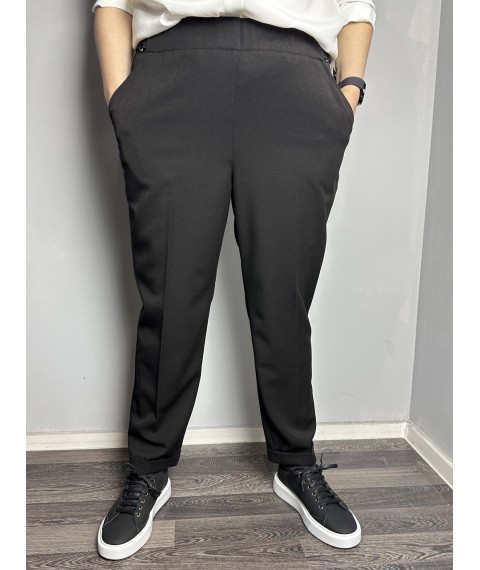 Женские брюки чёрные зауженные к низу большого размера Modna KAZKA MKJL1108-2 50