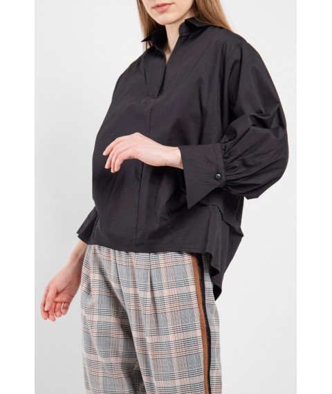 Рубашка женская черная базовая с пуговицами на спине Modna KAZKA MKAD7467-05 40