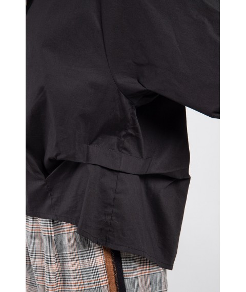 Рубашка женская черная базовая с пуговицами на спине Modna KAZKA MKAD7467-05 44